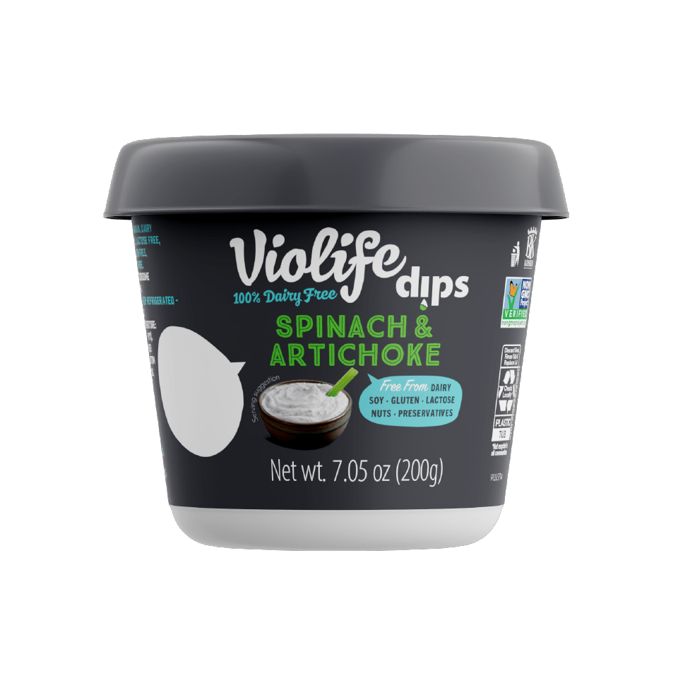 Pack of Violife Spinach and Artichoke dip